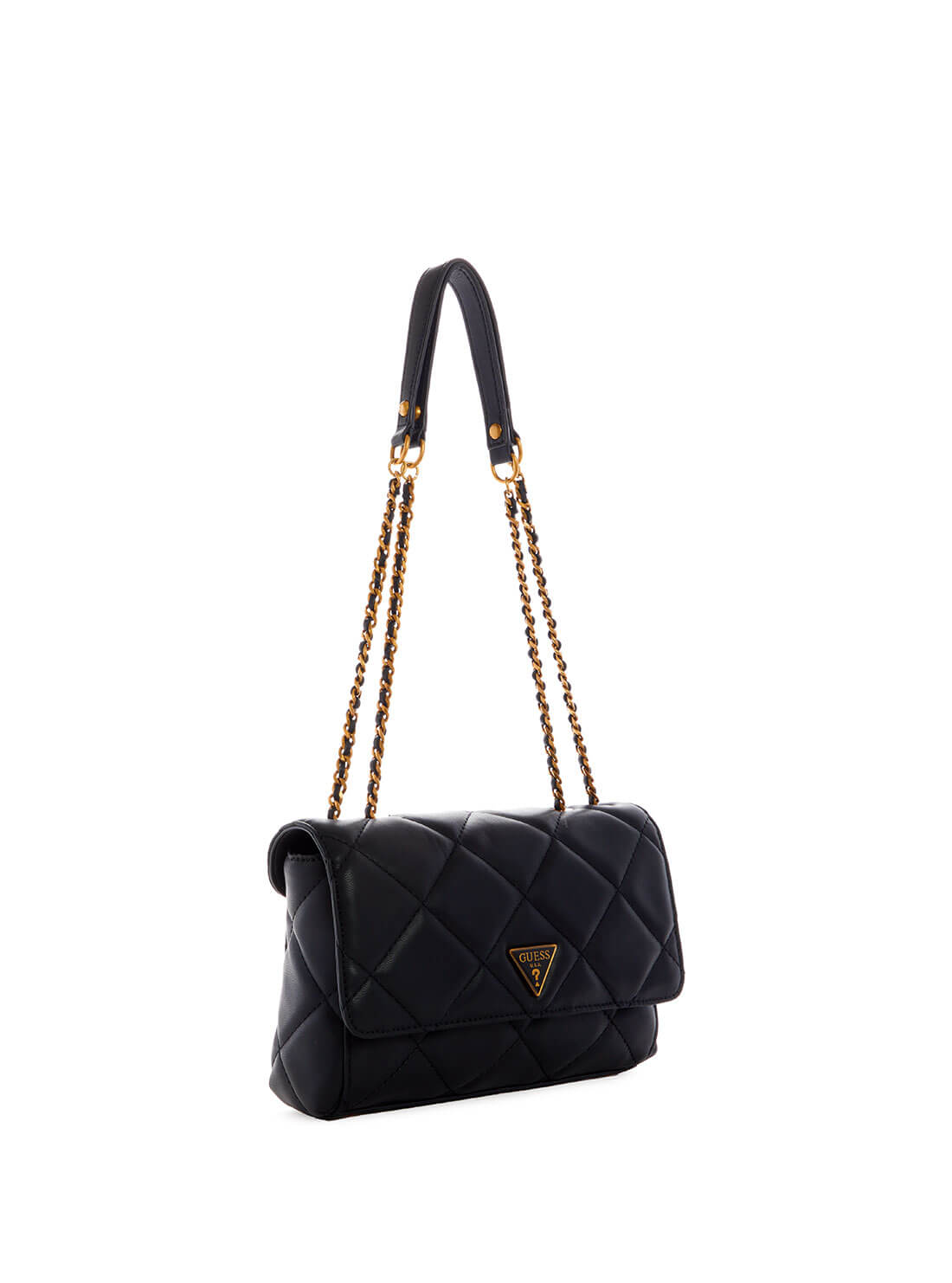 GUESS Womens Black Cessily Convertible Crossbody Bag QB767921 Front Side View