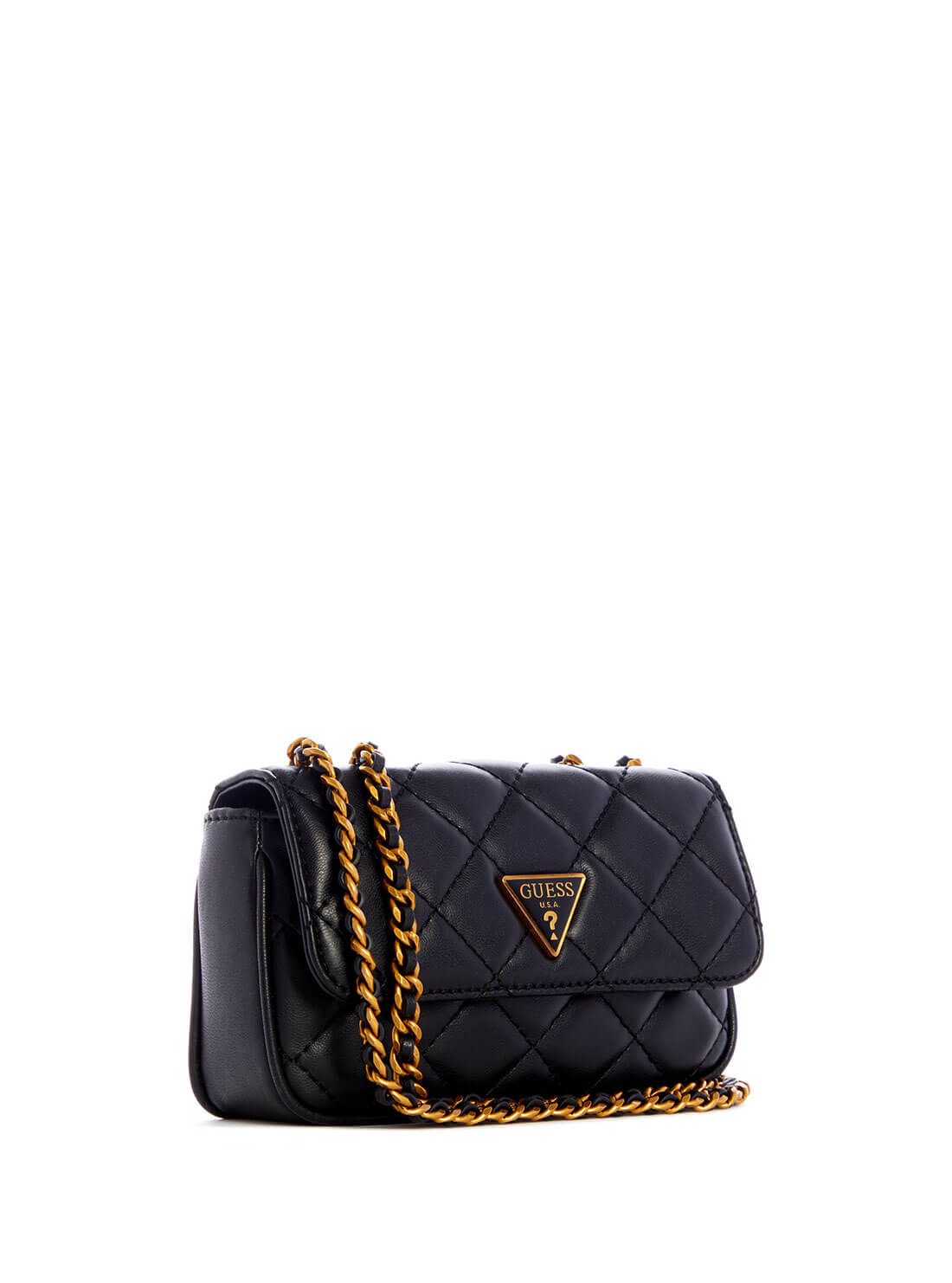 GUESS Womens Black Cessily Micro Mini Crossbody Bag QB767978 Front Side View