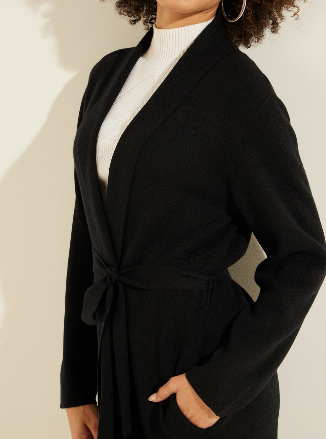 GUESS Womens Black Clarissa Cardigan Jacket W1BR29Z2WD0 Detail View