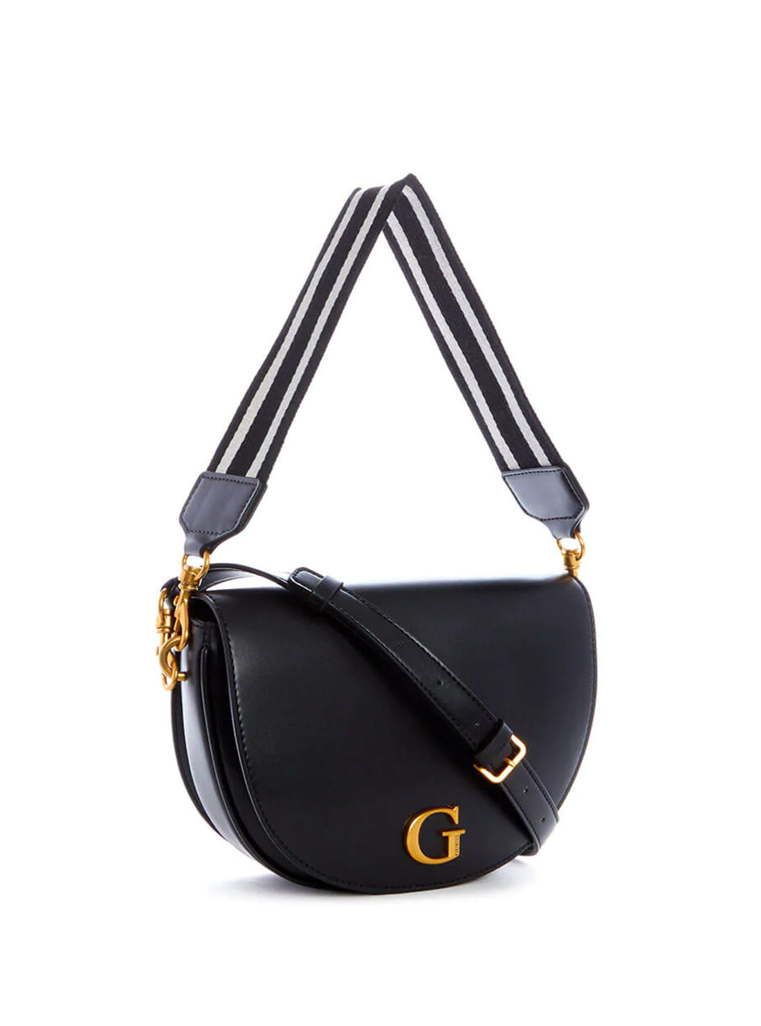 GUESS Womens  Black Danna Saddle Bag VA842019 Front Side View