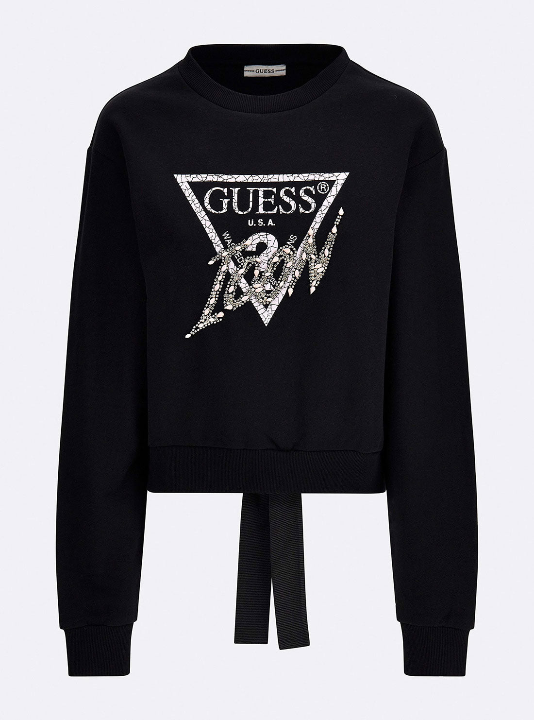 GUESS Womens Black Icon Logo Jumper W2GQ07KB680 Ghost View