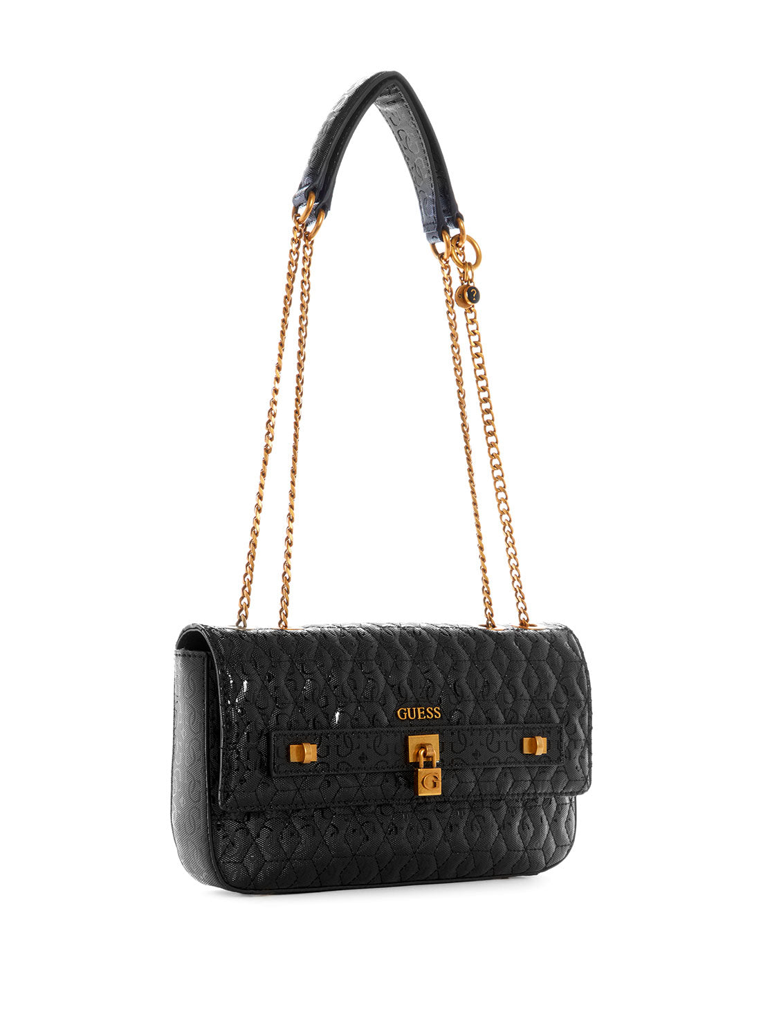 GUESS Womens Black Isidora Convertible Crossbody Bag GB854721 Front Side View