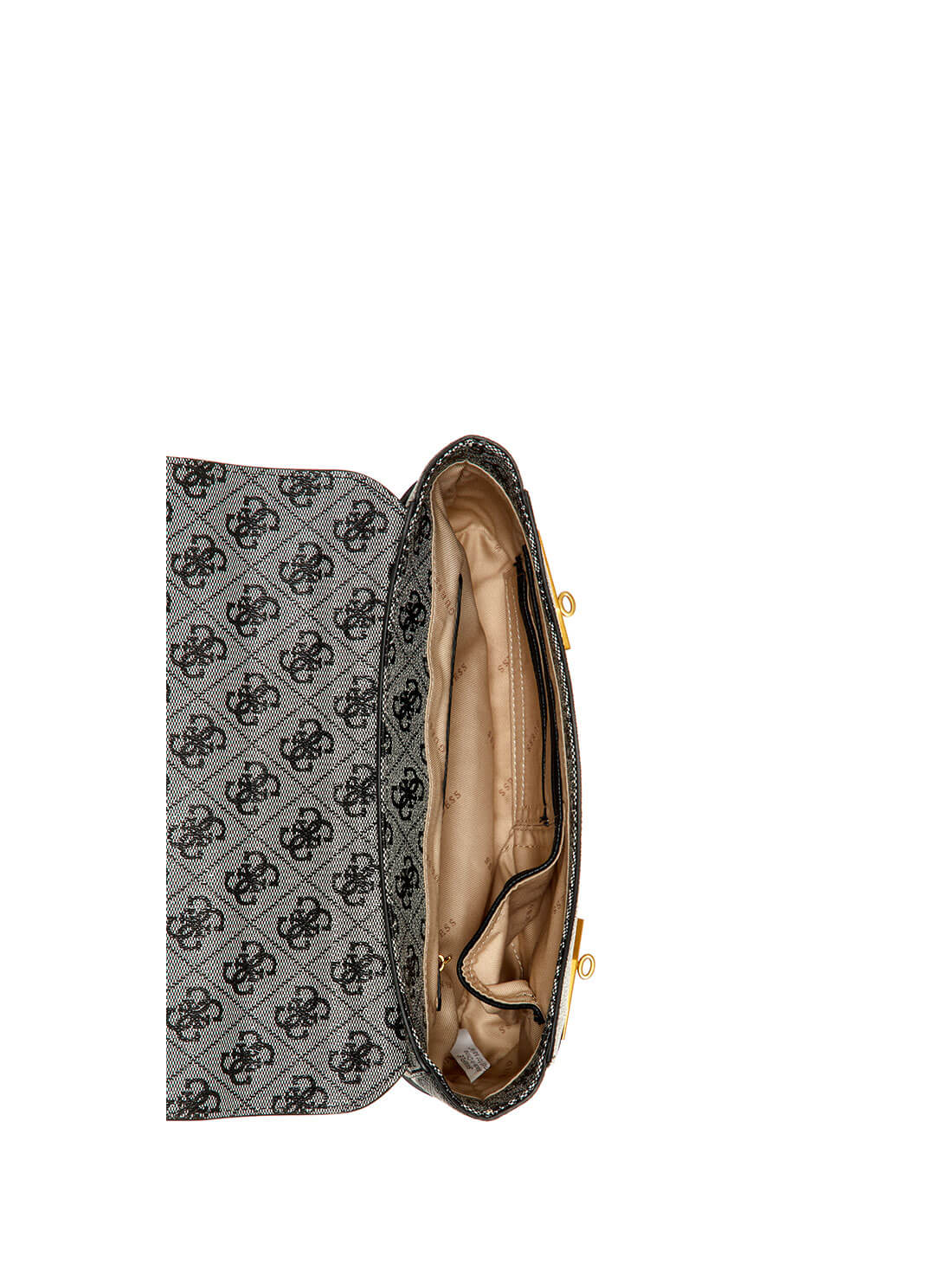 GUESS Womens Black Logo Zadie Convertible Crossbody Bag SA839619 Inside View