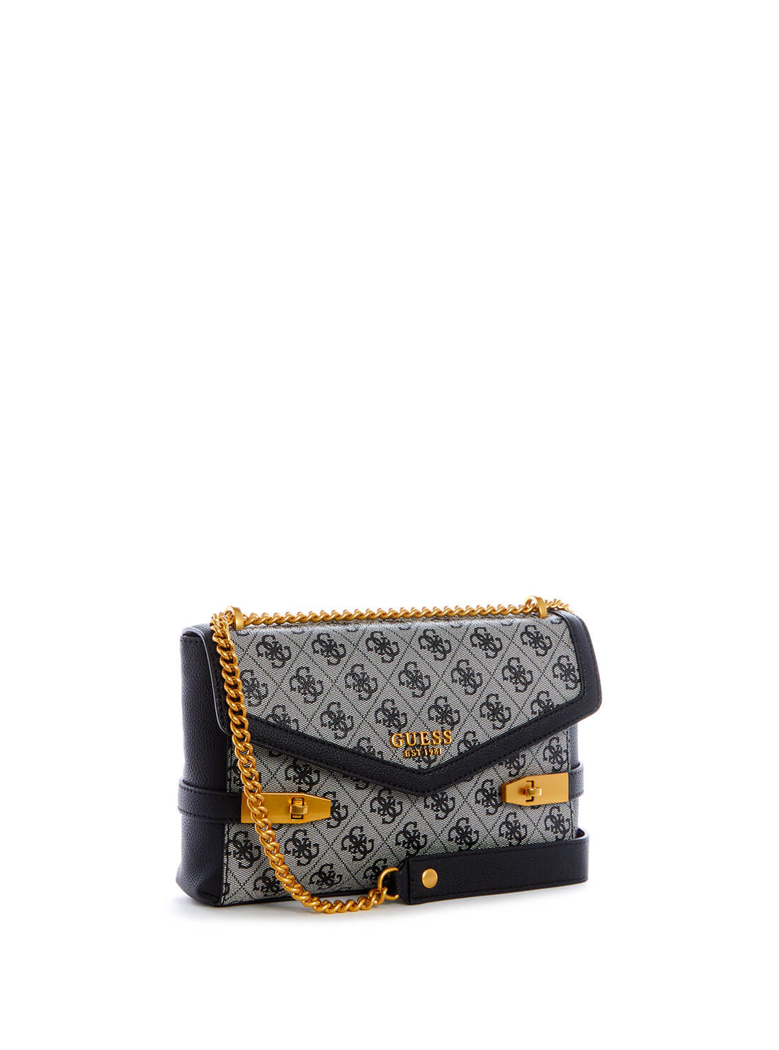 GUESS Womens Black Logo Zadie Convertible Crossbody Bag SA839619 Front Side View