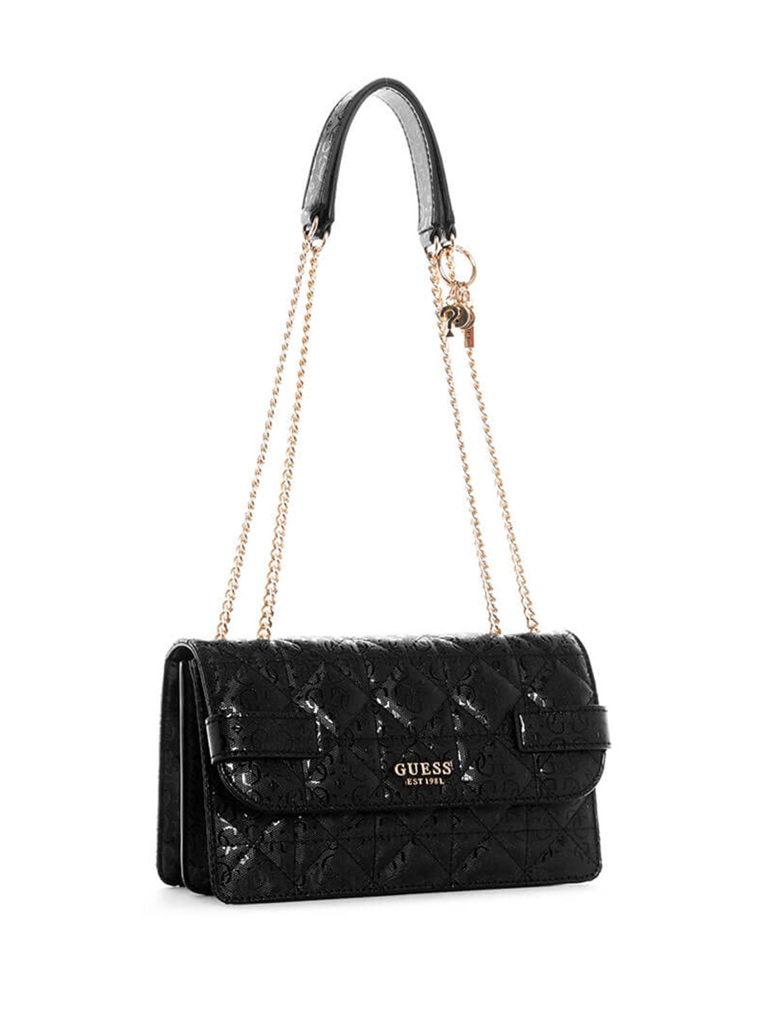 GUESS Womens Black Malia Convertible Crossbody Bag GG848821 Side View