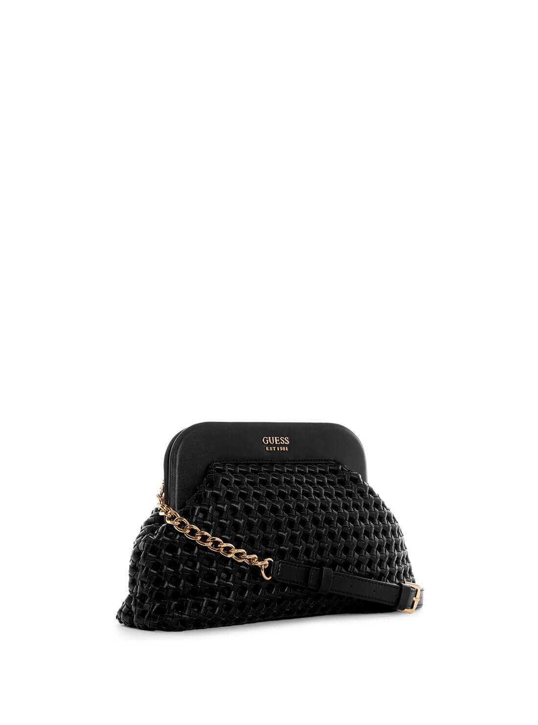 GUESS Womens Black Sicilia Frame Clutch Crossbody Bag WG849017 Side View