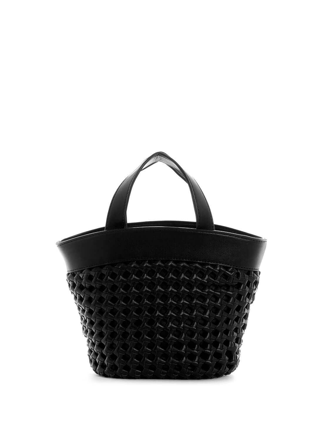 GUESS Womens Black Sicilia Mini Tote Bag WG849075 Back View