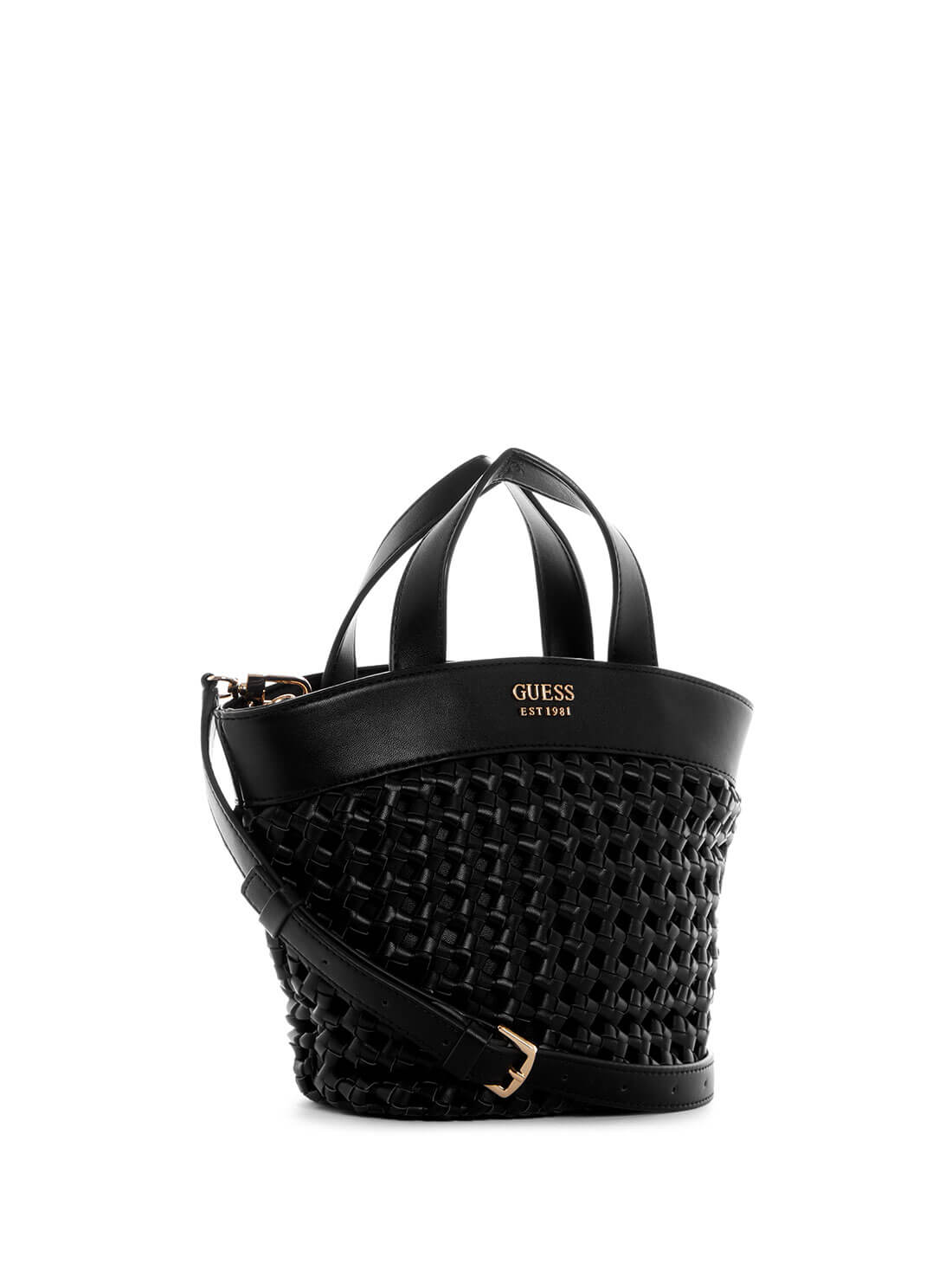 GUESS Womens Black Sicilia Mini Tote Bag WG849075 Side View