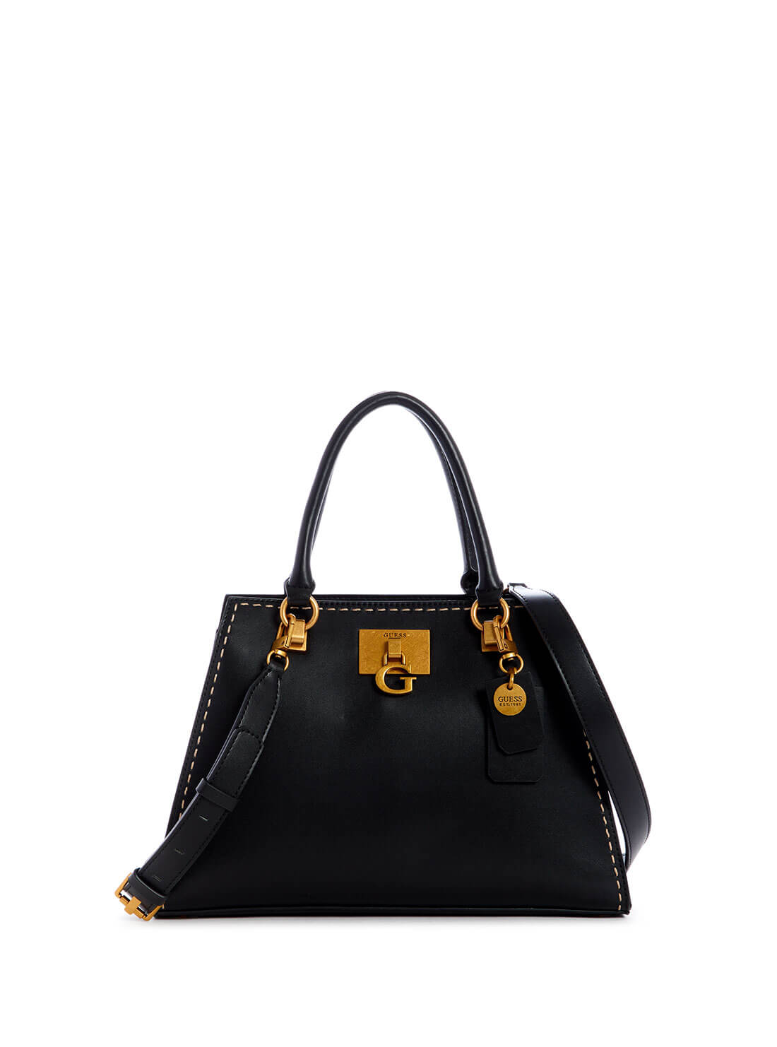 GUESS Womens  Black Stephi Girlfriend Satchel VB787507 Front View