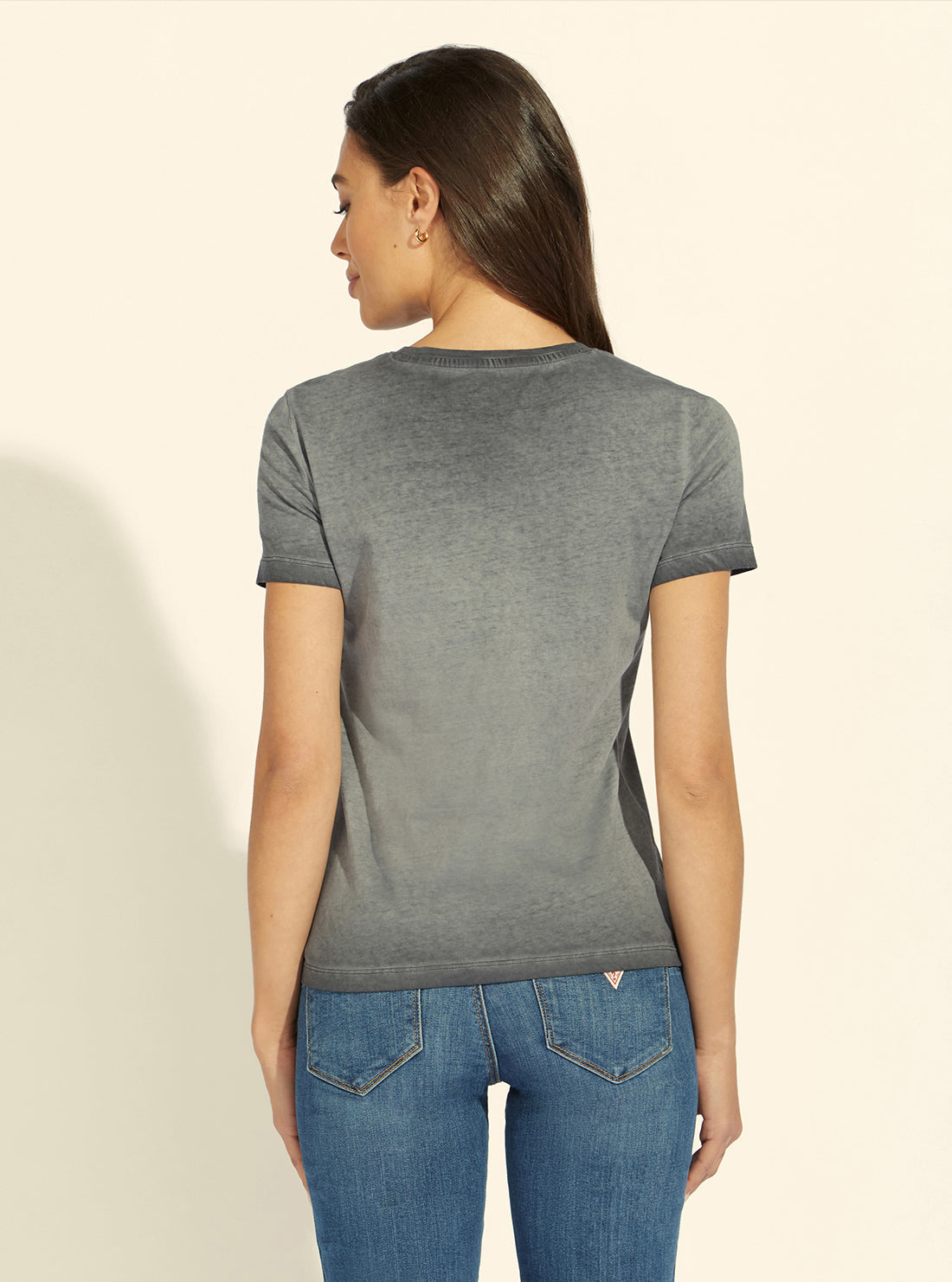 GUESS Womens Grey Tizzy Logo T-Shirt W2GI09I3Z00 Back View