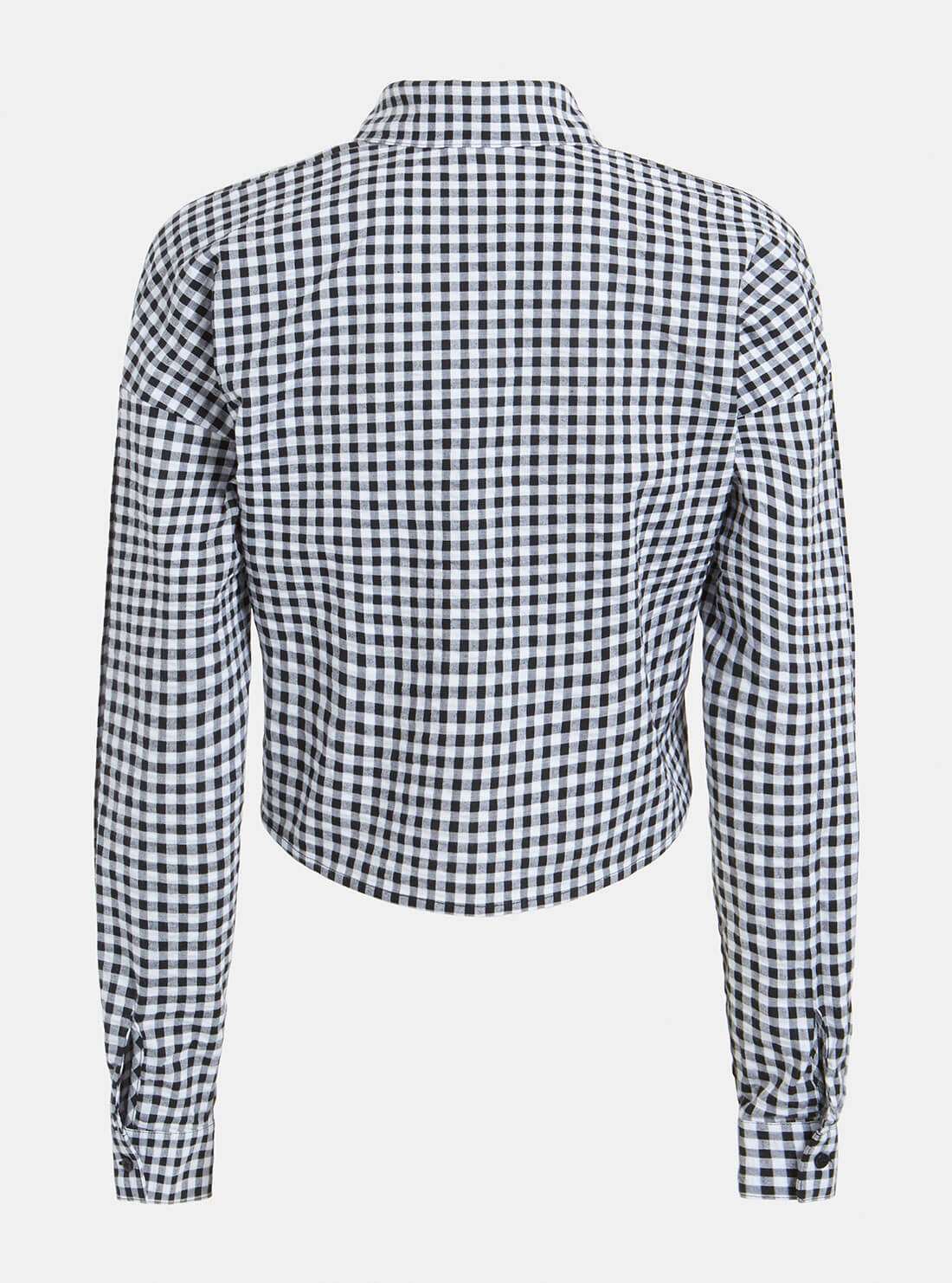 GUESS Womens Black Gingham Savina Tie Shirt W2GH61WDV70 Back Ghost View
