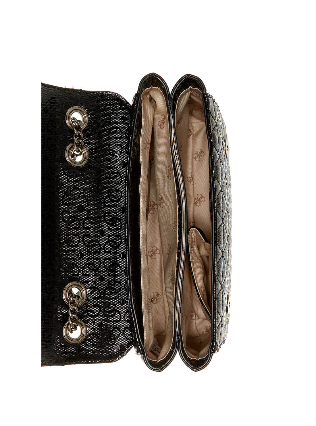 GUESS Womens Black Wessex Convertible Crossbody Bag GN837921 Inside View