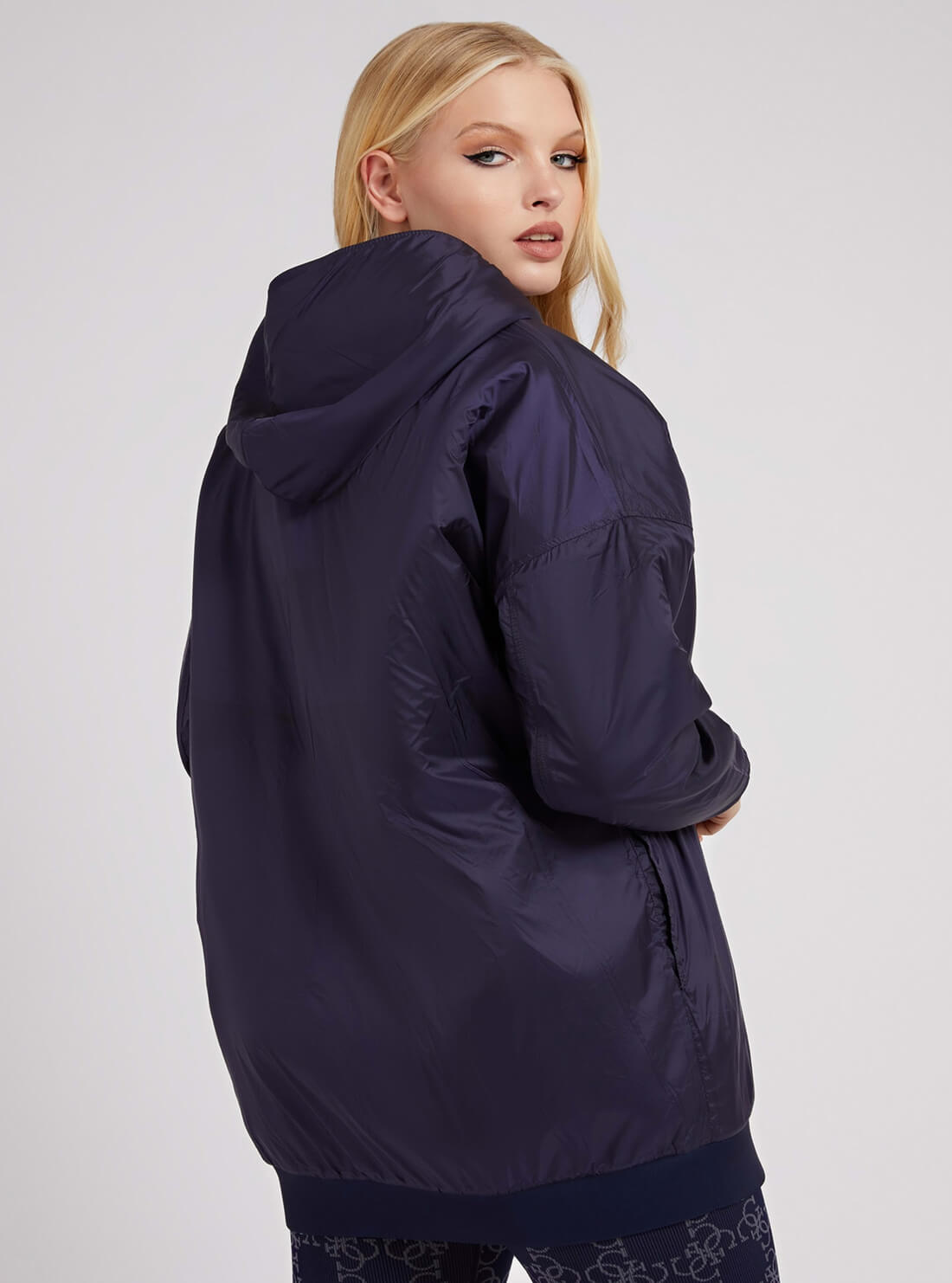 GUESS Womens Blue Beverly Reversible Active Jacket V2RL03JR06W Blue Back View