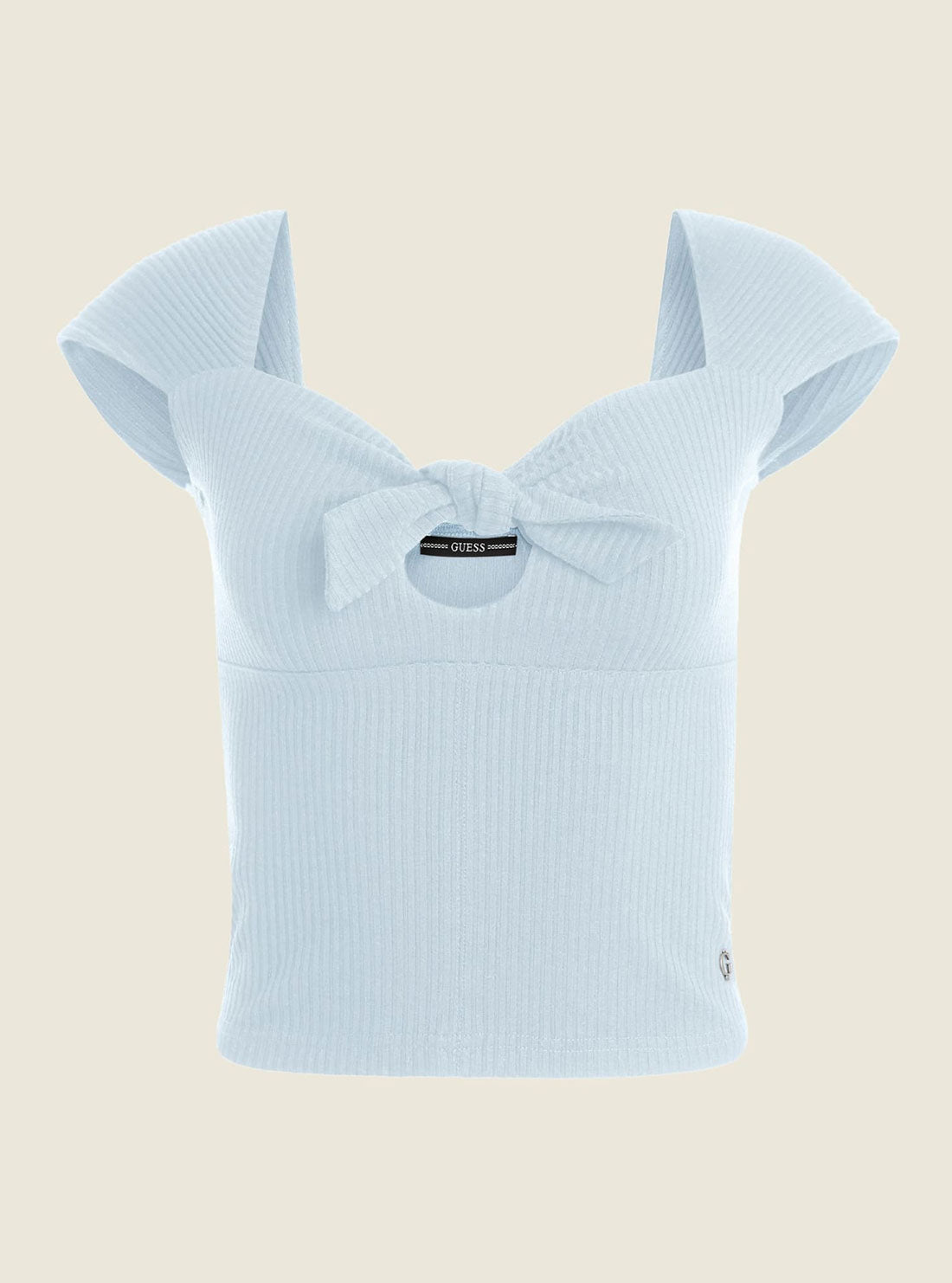 GUESS Womens Eco Blue Valeriana Tie Top W2GP02K86Z2 Ghost Front View