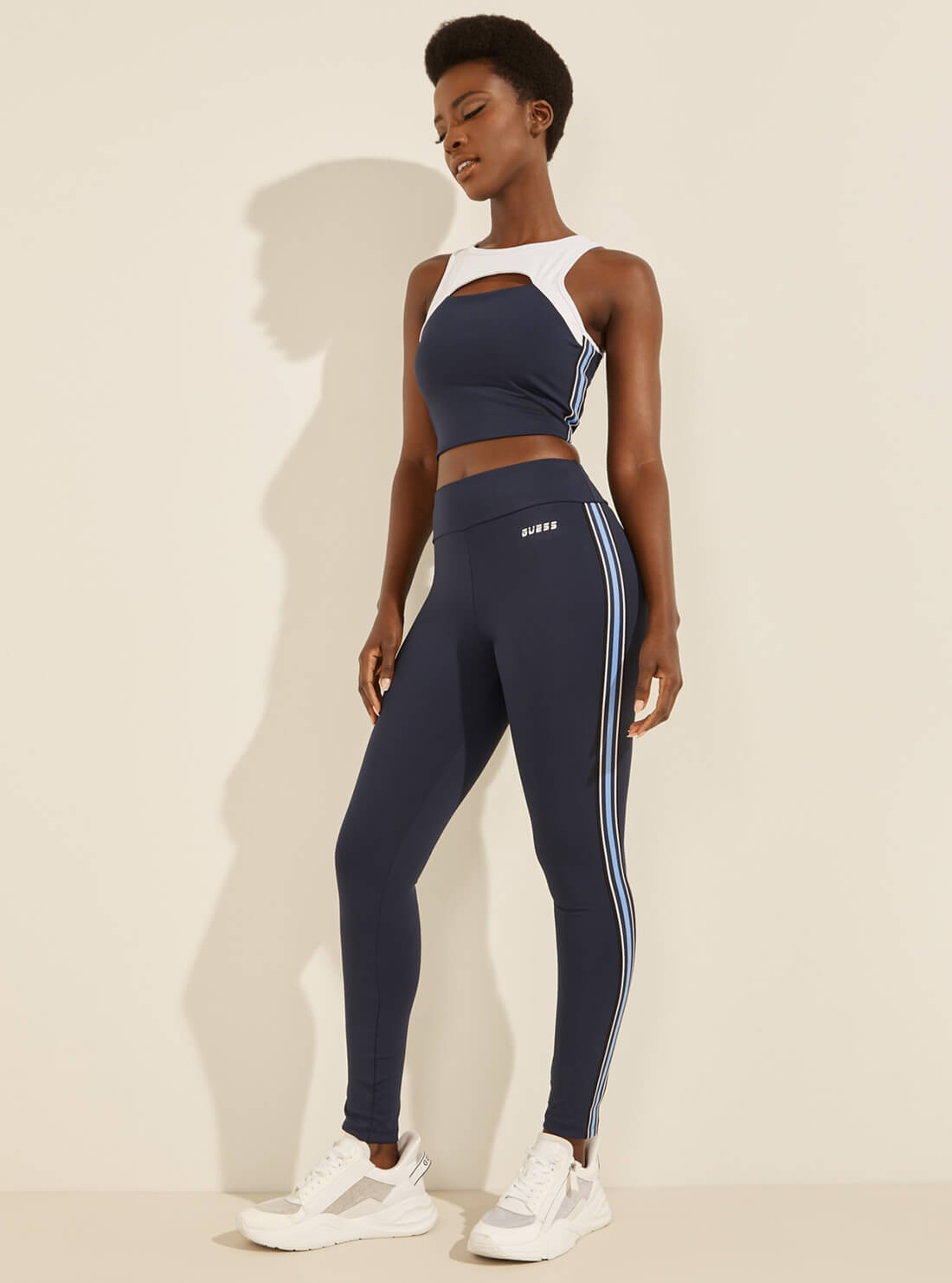 GUESS Womens  Blue Ethel Active Leggings O1RA38MC049 Side  View