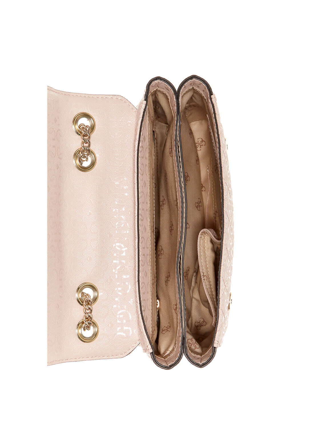 GUESS Womens Pink Wessex Convertible Crossbody Bag GG837921 Inside View