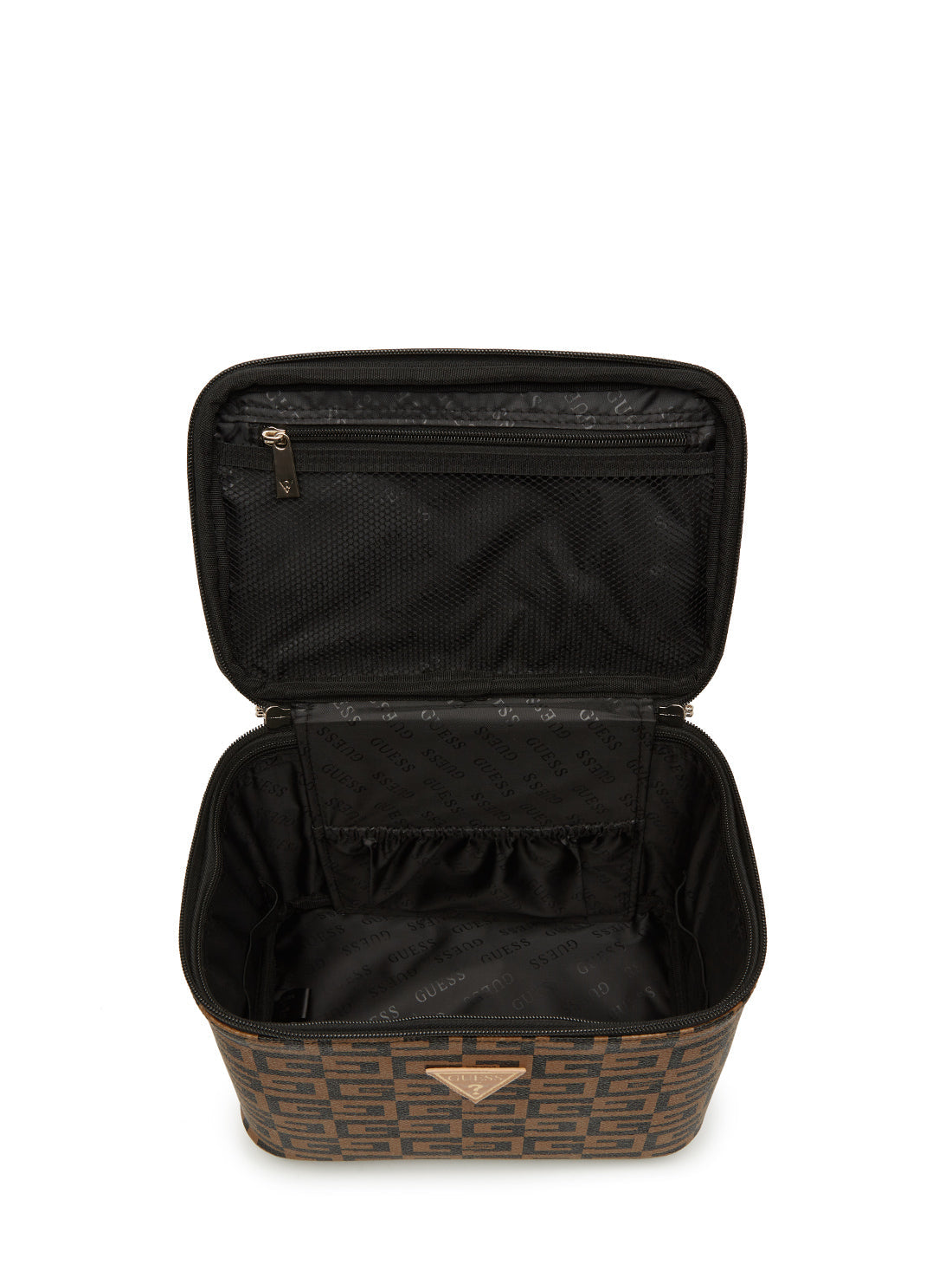 GUESS Womens Brown Logo Beauty Case G8141493 Inside View