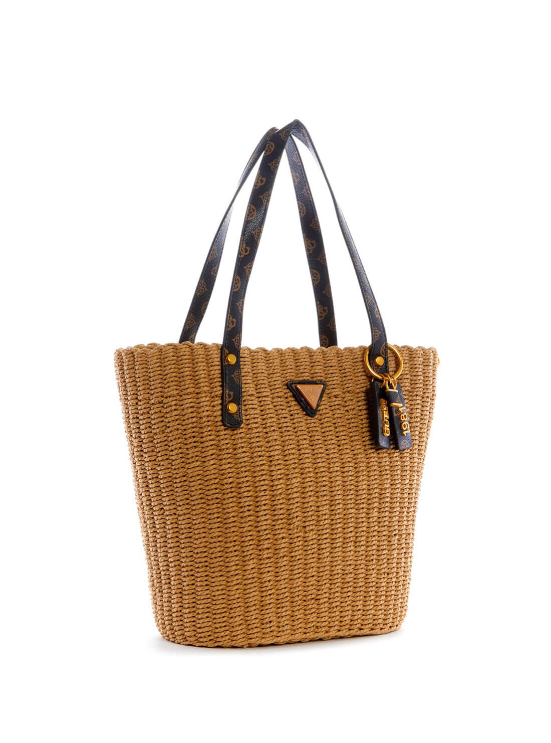 GUESS Womens Brown Logo Lilica Shopper Satchel Bag WL842623 Side View