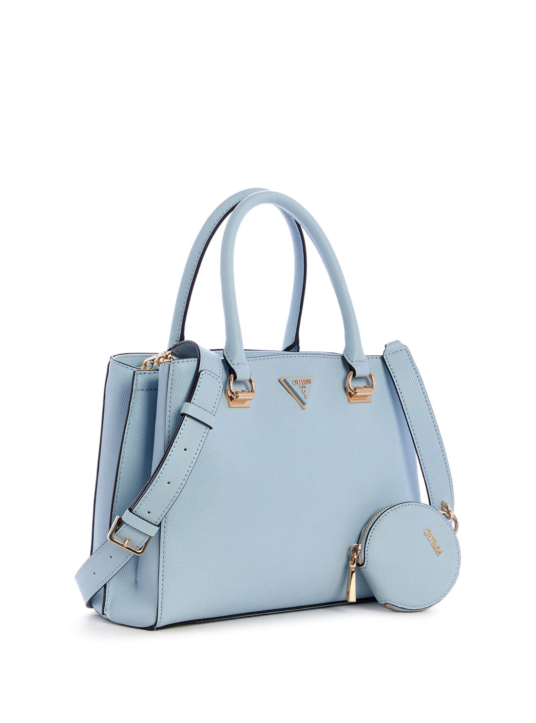 GUESS Womens Cloud Blue Alexie Girlfriend Satchel Bag VG841606 Side View