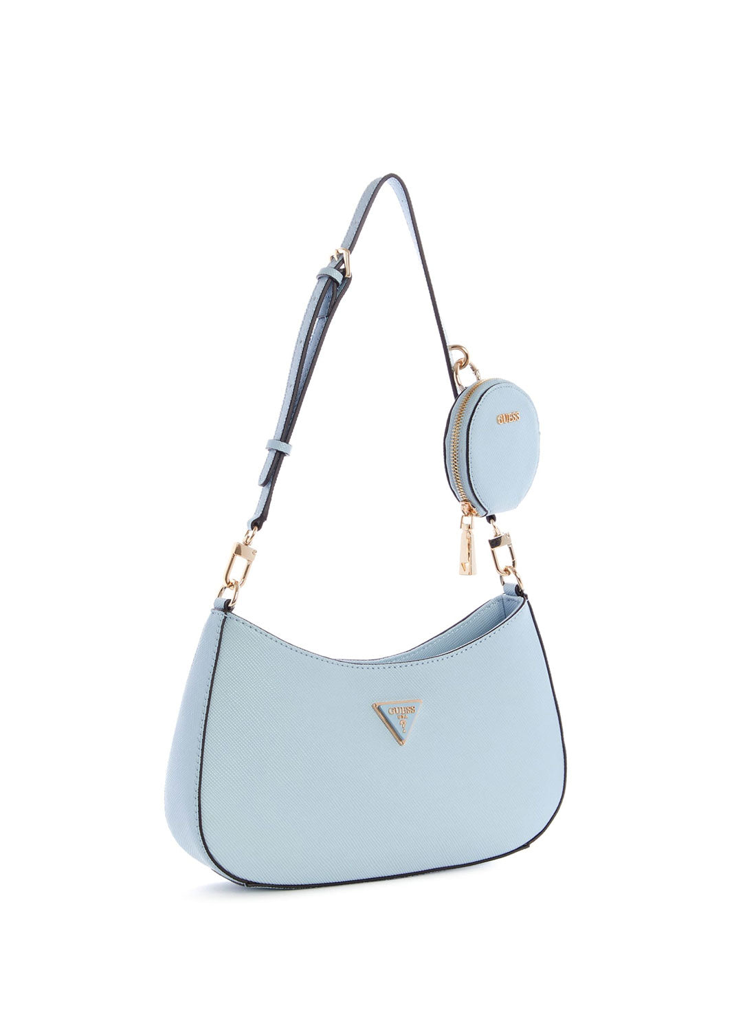 GUESS Womens Cloud Blue Alexie Shoulder Bag VG841618 Side View