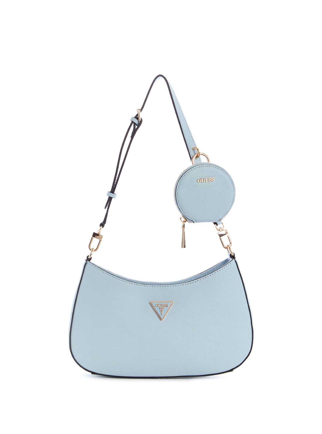 GUESS Womens Cloud Blue Alexie Shoulder Bag VG841618 Front View