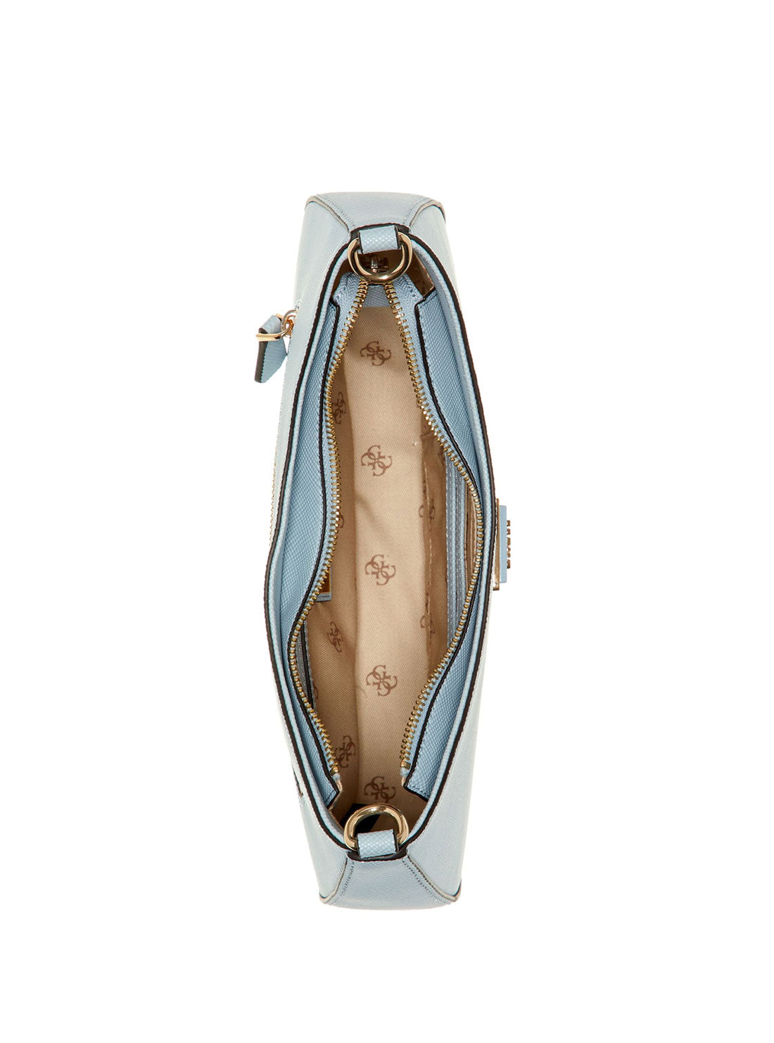 GUESS Womens Cloud Blue Alexie Shoulder Bag VG841618 Inside  View