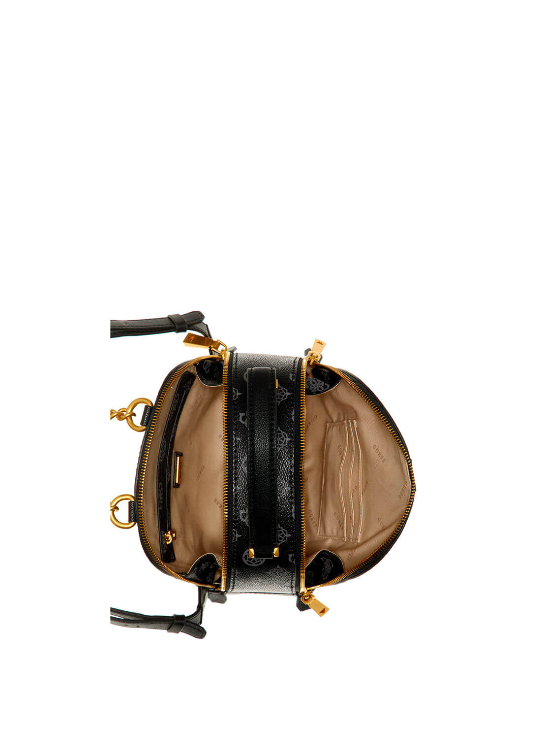 GUESS Womens  Black Briana Logo Backpack PA848932 Inside View