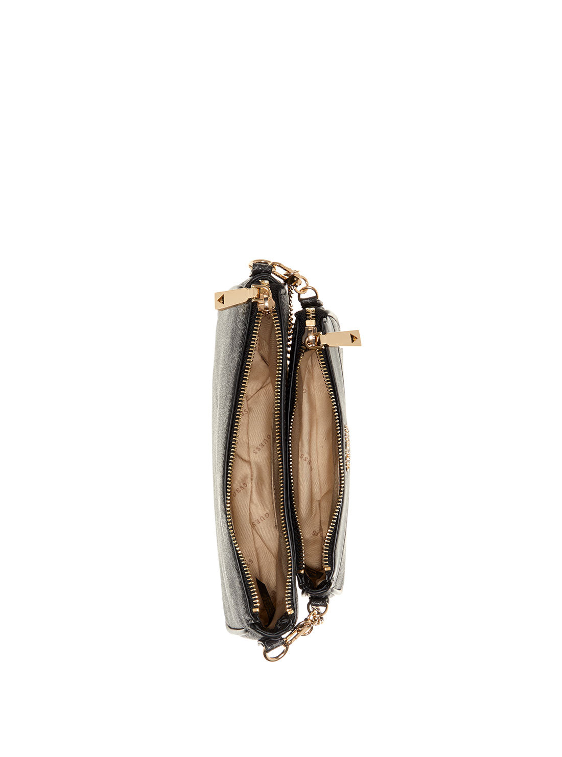 GUESS Womens Coal  Kasinta Double Zip Crossbody Bag SG840570 Inside View