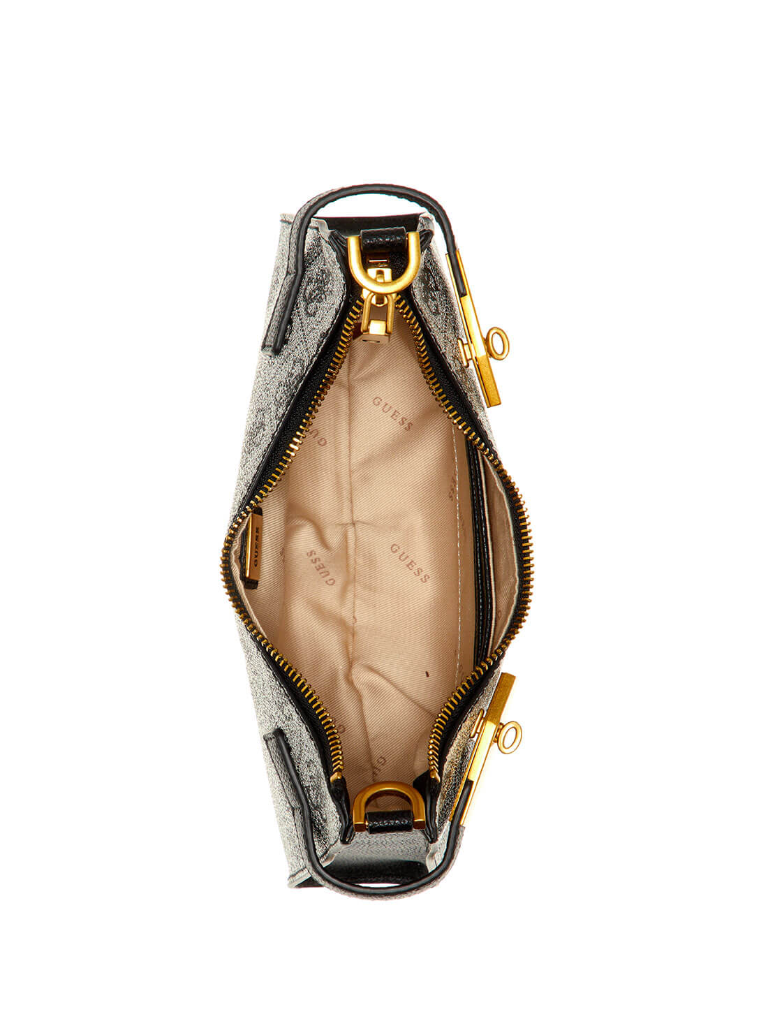 GUESS Womens Black Logo Zadie Shoulder Bag SA839618 Inside View