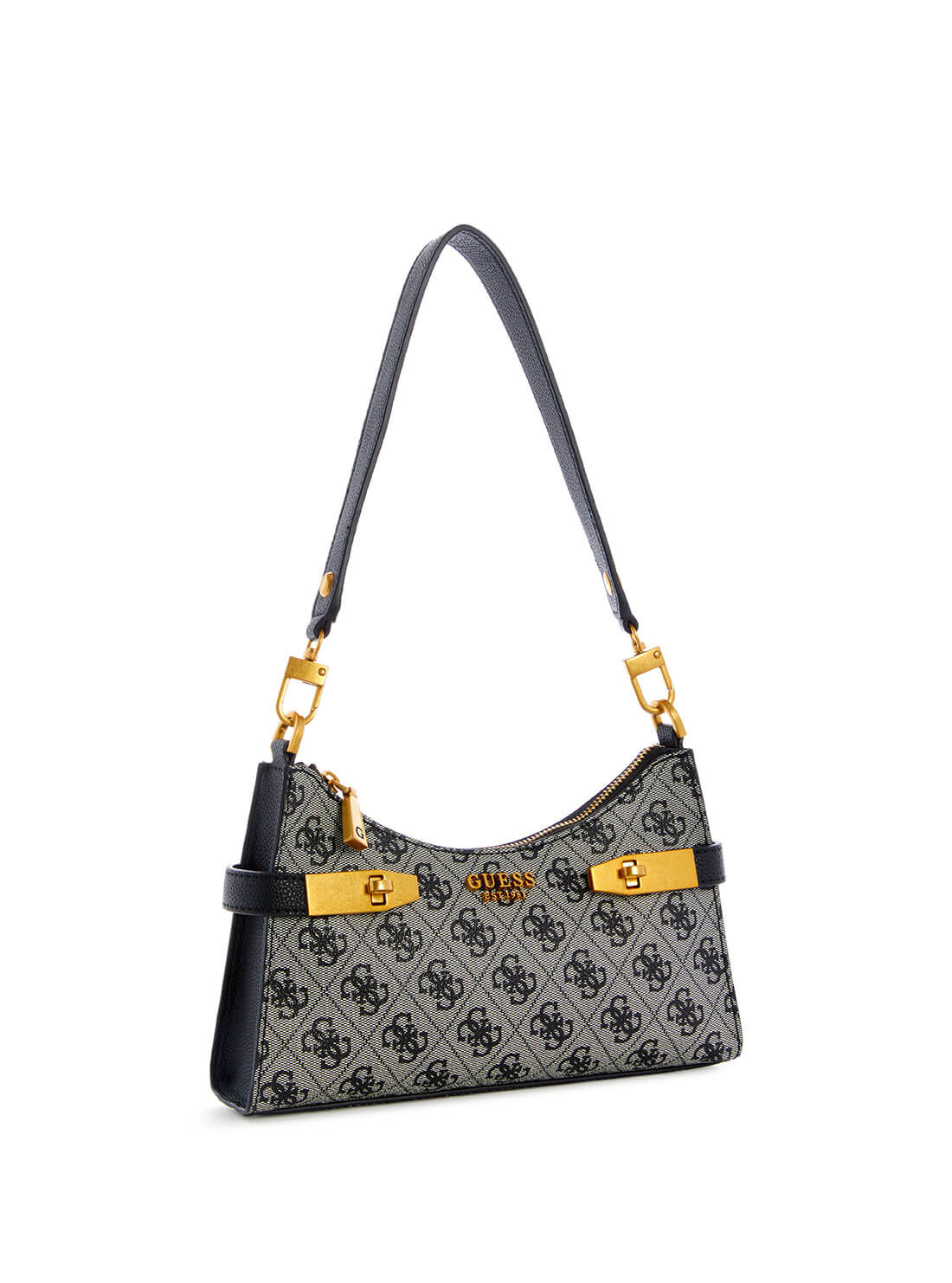 GUESS Womens Black Logo Zadie Shoulder Bag SA839618 Front Side  View