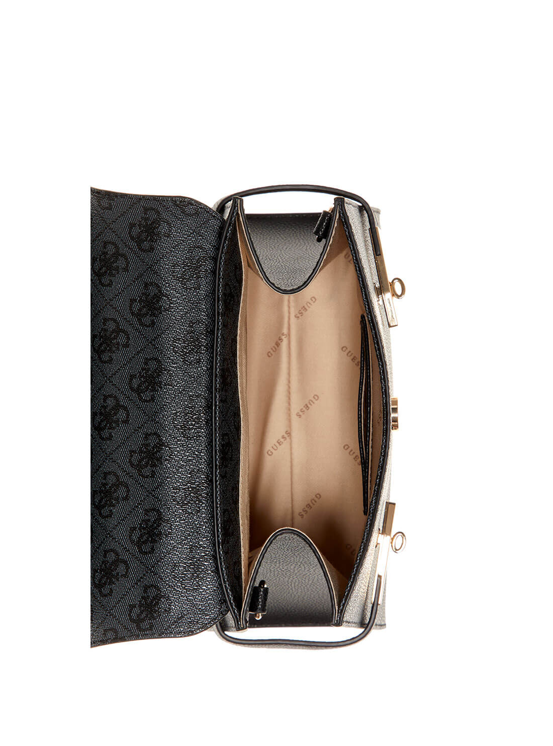GUESS Womens Black Zadie Logo Crossbody Bag SG839620 Inside View