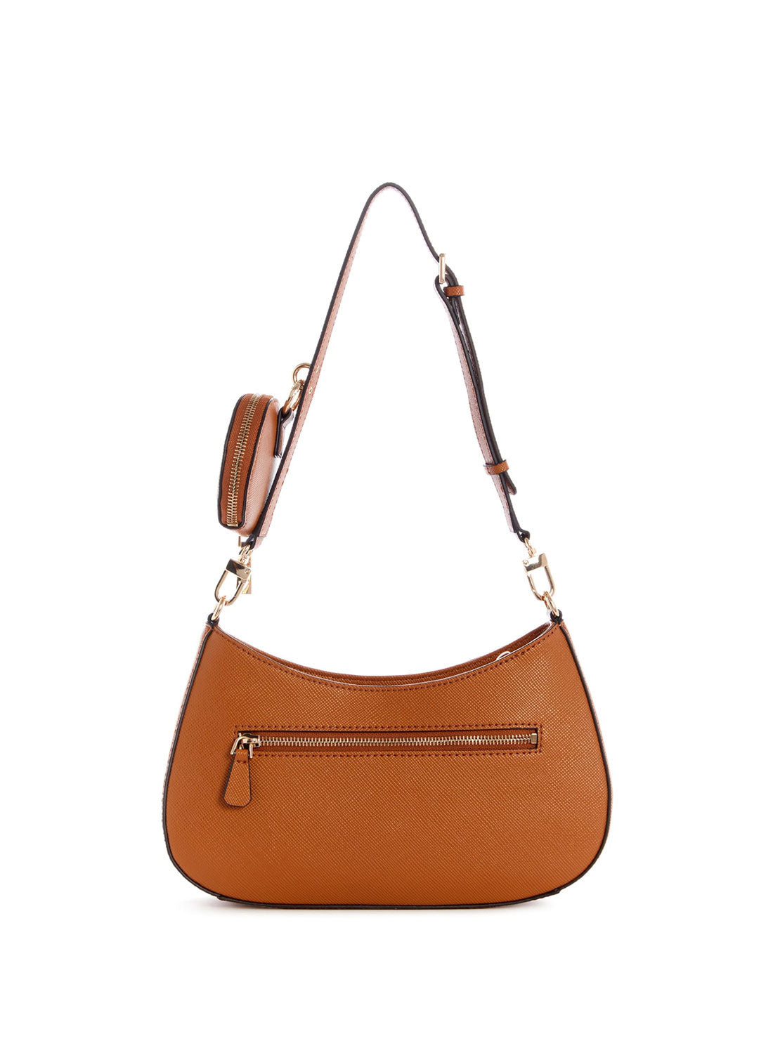 GUESS Womens Cognac Brown Alexie Shoulder Bag VG841618 Back View