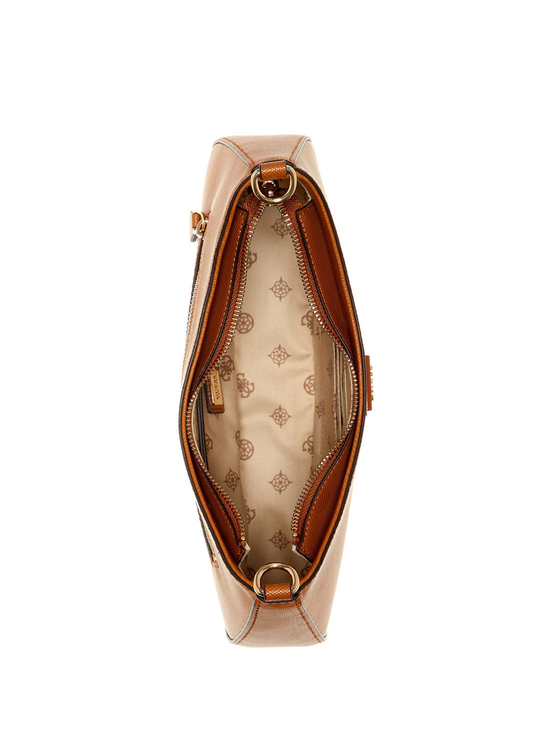 GUESS Womens Cognac Brown Alexie Shoulder Bag VG841618 Inside View