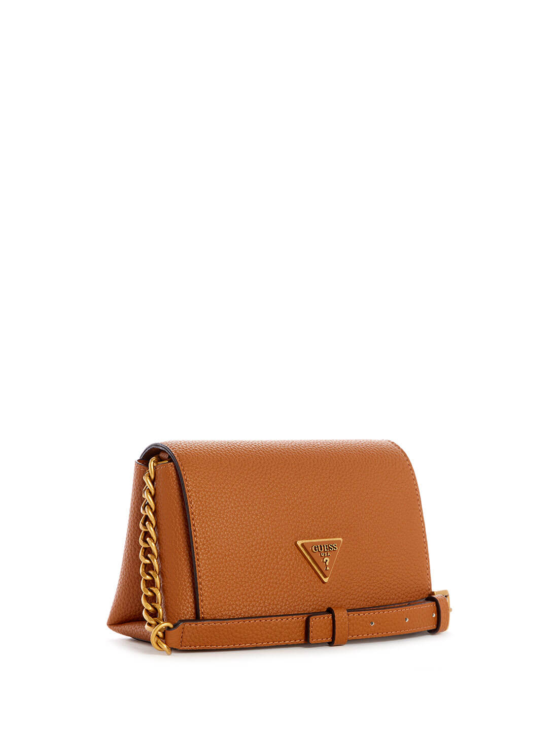 GUESS Womens Cognac Brown Downtown Chic Mini Crossbody Bag VB838578 Side View