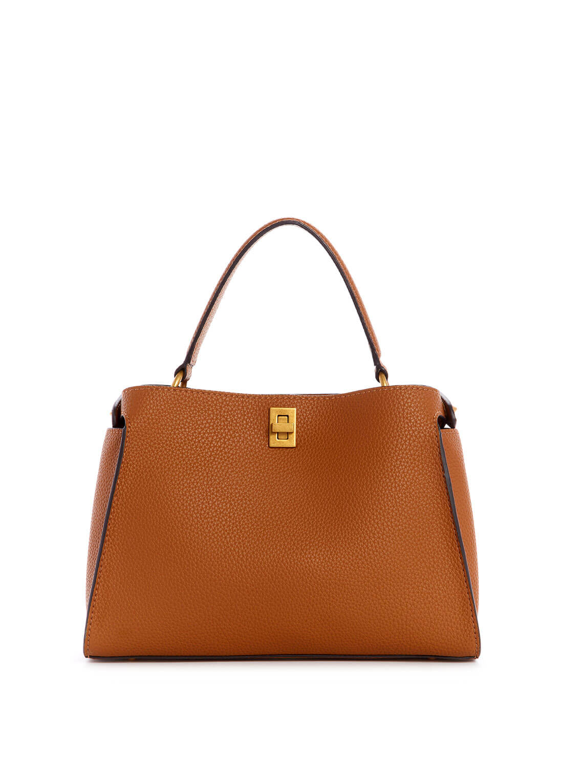 GUESS Womens  Brown Downtown Chic Turnlock Satchel VB838505 Back View