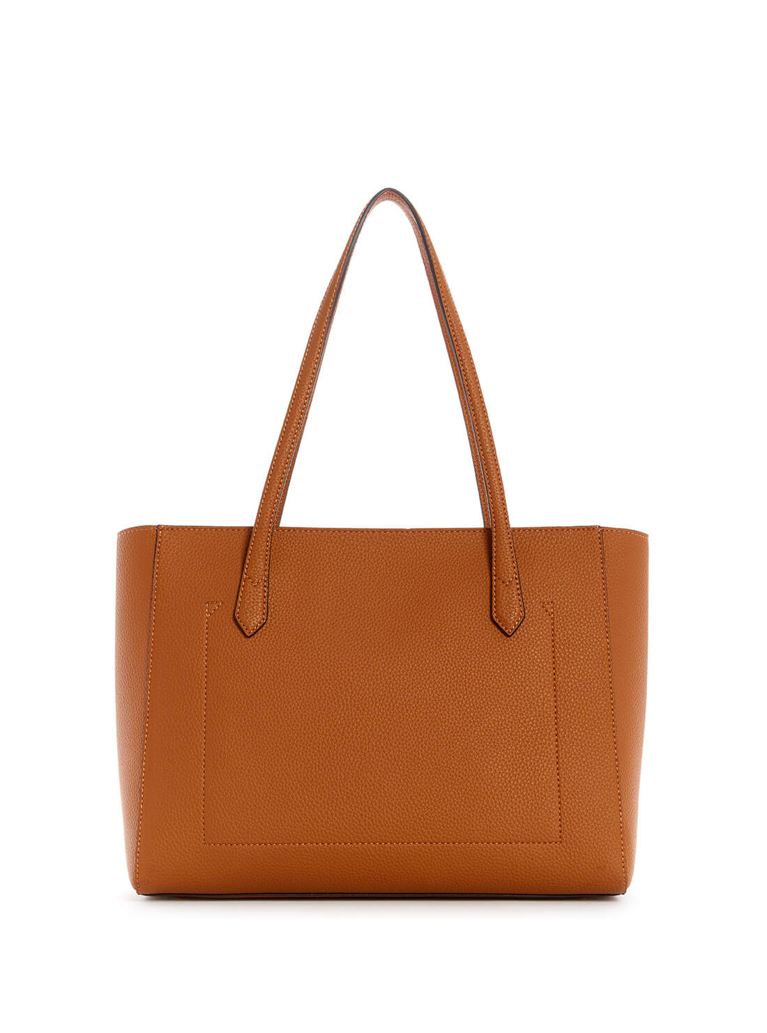 GUESS Womens Cognac Brown Downtown Chic Turnlock Tote Bag VB838523 Back View