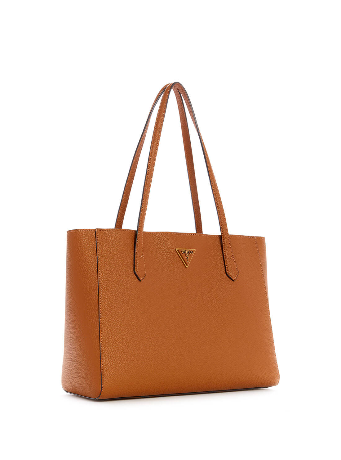 GUESS Womens Cognac Brown Downtown Chic Turnlock Tote Bag VB838523 Side View