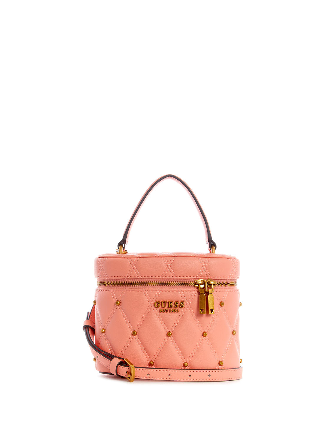 GUESS Womens Orange Triana Cannister Crossbody Bag QS855377 Front View