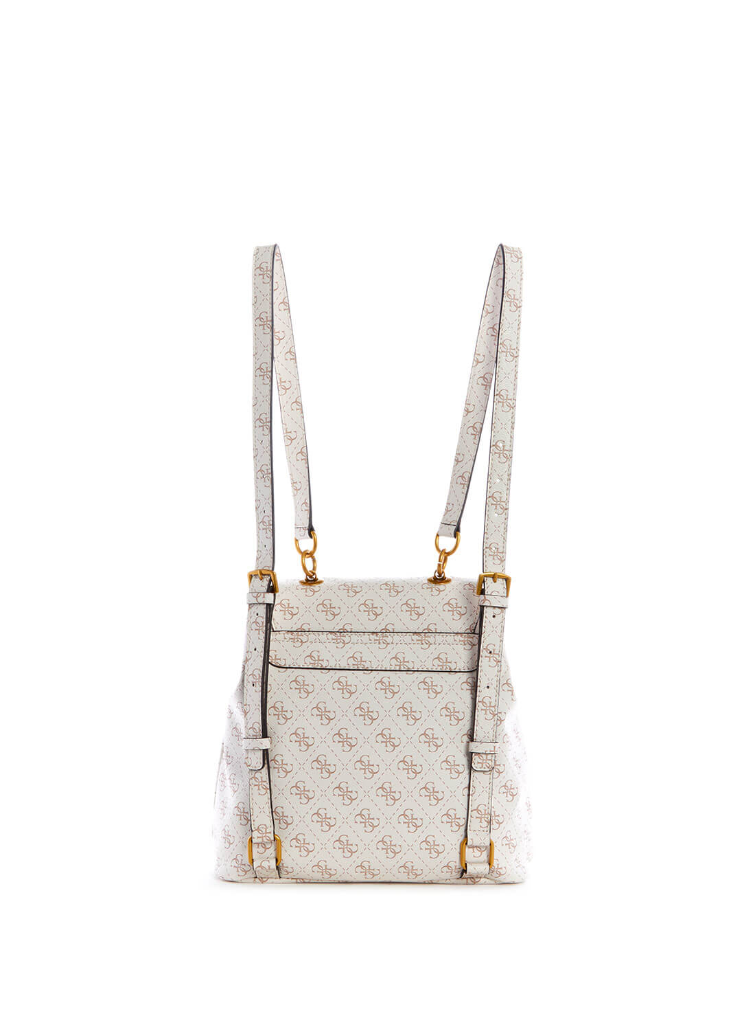 GUESS Womens Cream Multi No Limit Logo Backpack SB848632 Back View