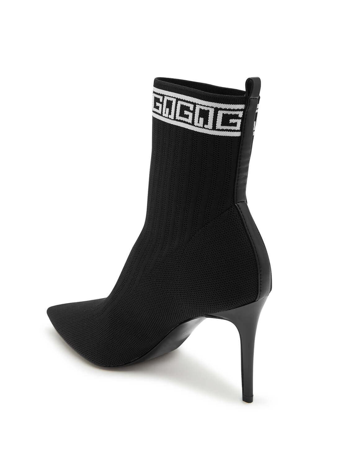 GUESS Women's Black Dallyce G Embossed Sock Boots DALLYCE Back View