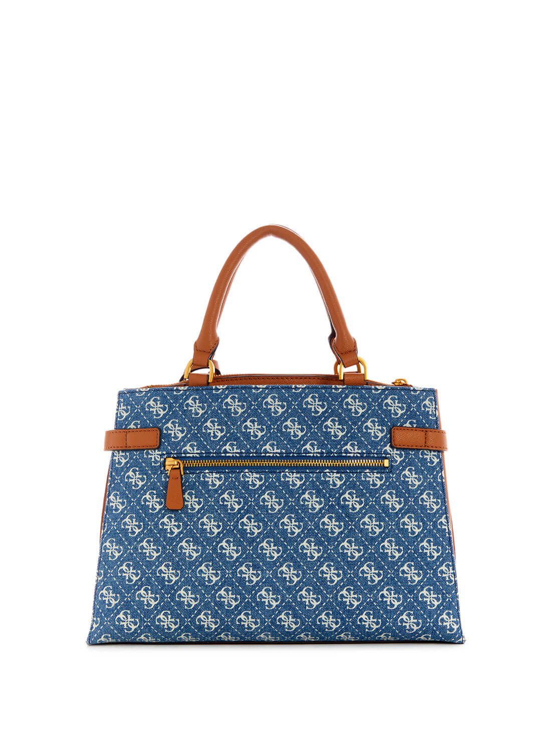 GUESS Women's Print Denim Logo Zadie Girlfriend Satchel DA839606 Back View