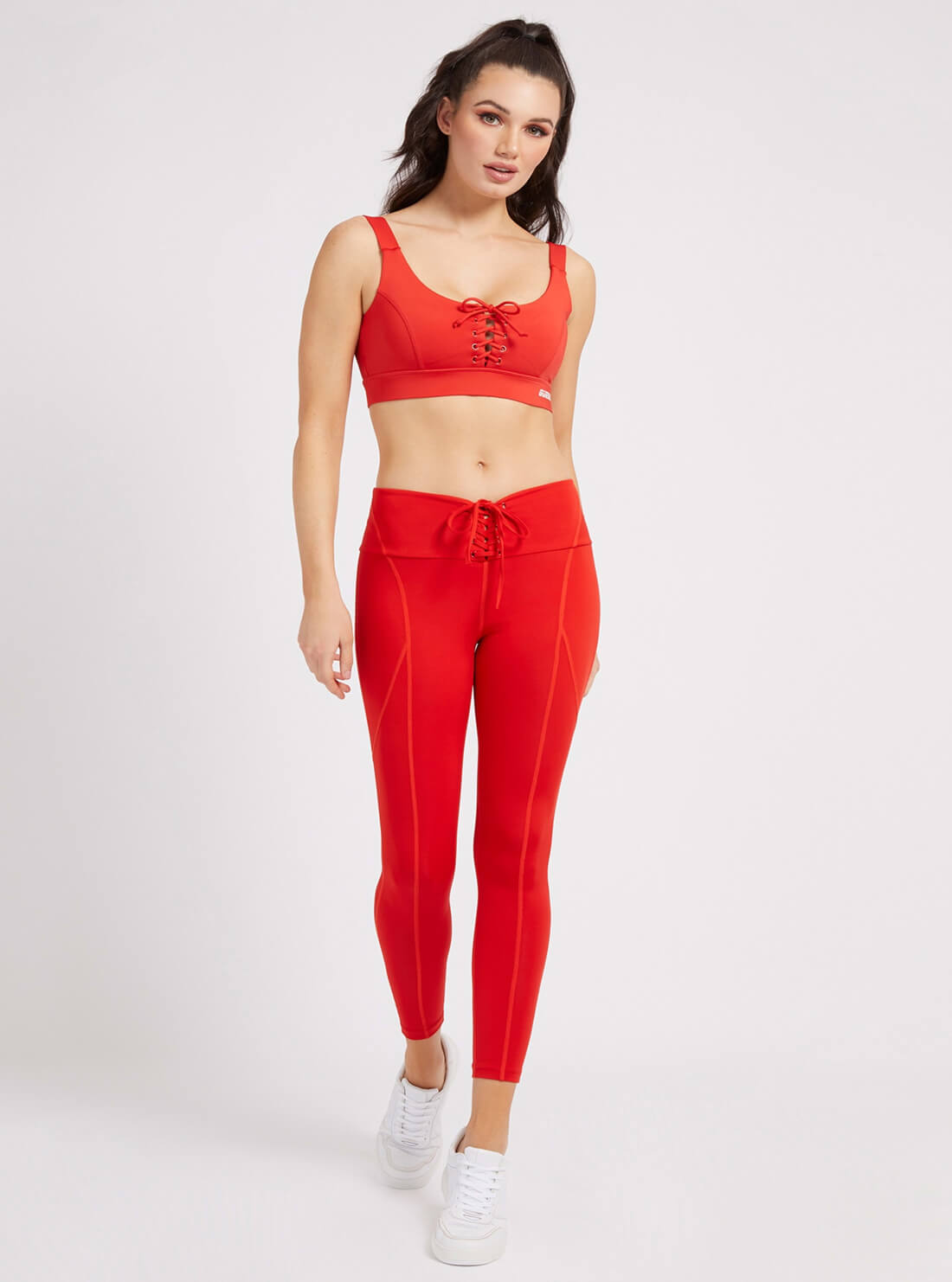 GUESS Womens Eco Red Agatha Active Bra V2RP01MC03W Full View