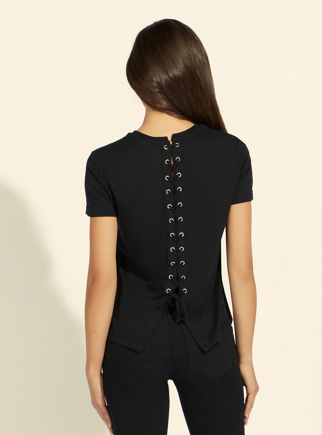 GUESS Womens Eco Black Graphic Janette T-Shirt W2GI00K9SN1 Back View