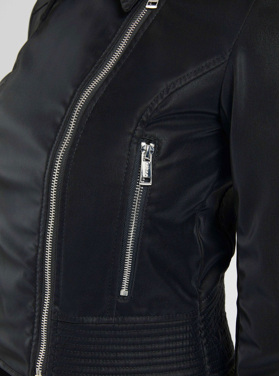 GUESS Womens Eco Black New Khloe Jacket W1RL99WDOC0 Detail View