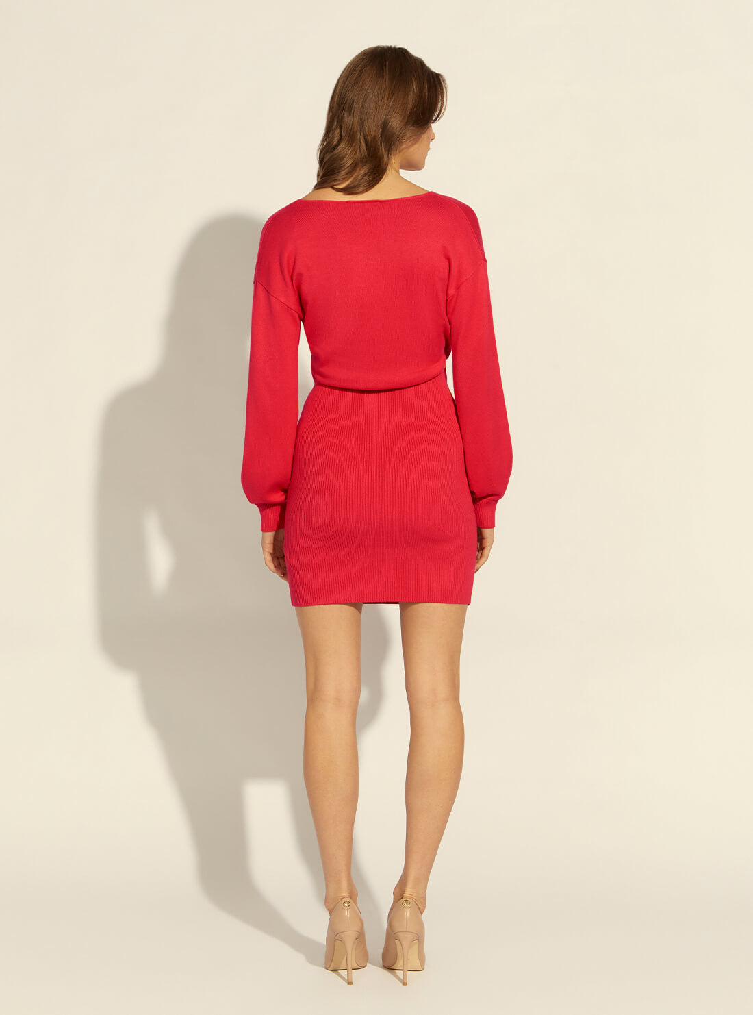 GUESS Womens Eco Red Eliane Mini Dress W2RK26Z2V62 Back View