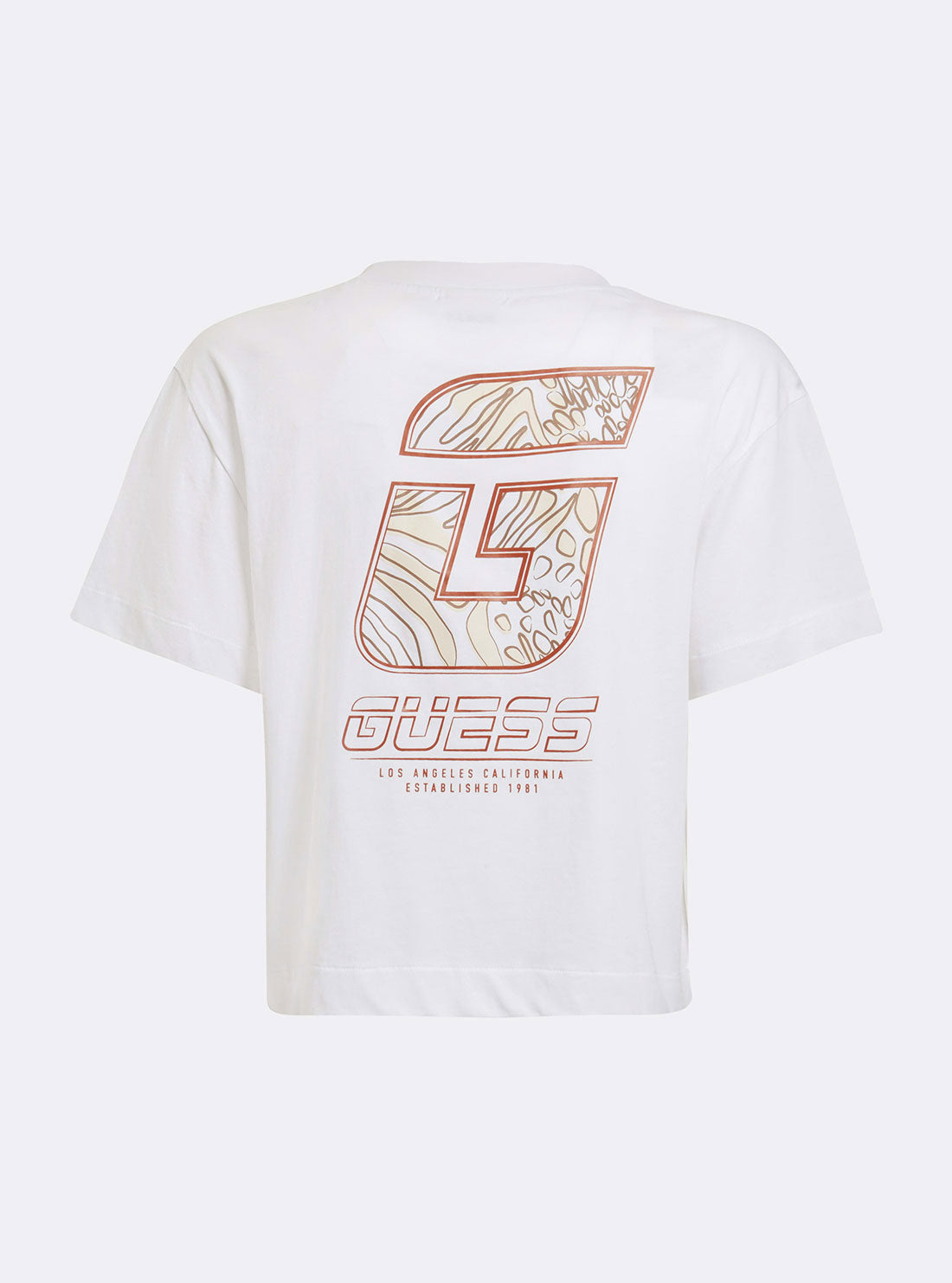 GUESS Womens  Eco White Caitlyn Active Crop T-Shirt V2GI01K8HM0 Ghost Back View