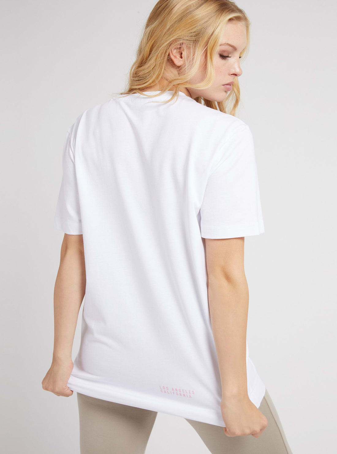 GUESS Womens  Eco White Julie Active Logo T-Shirt V2RI01I3Z11 Back View