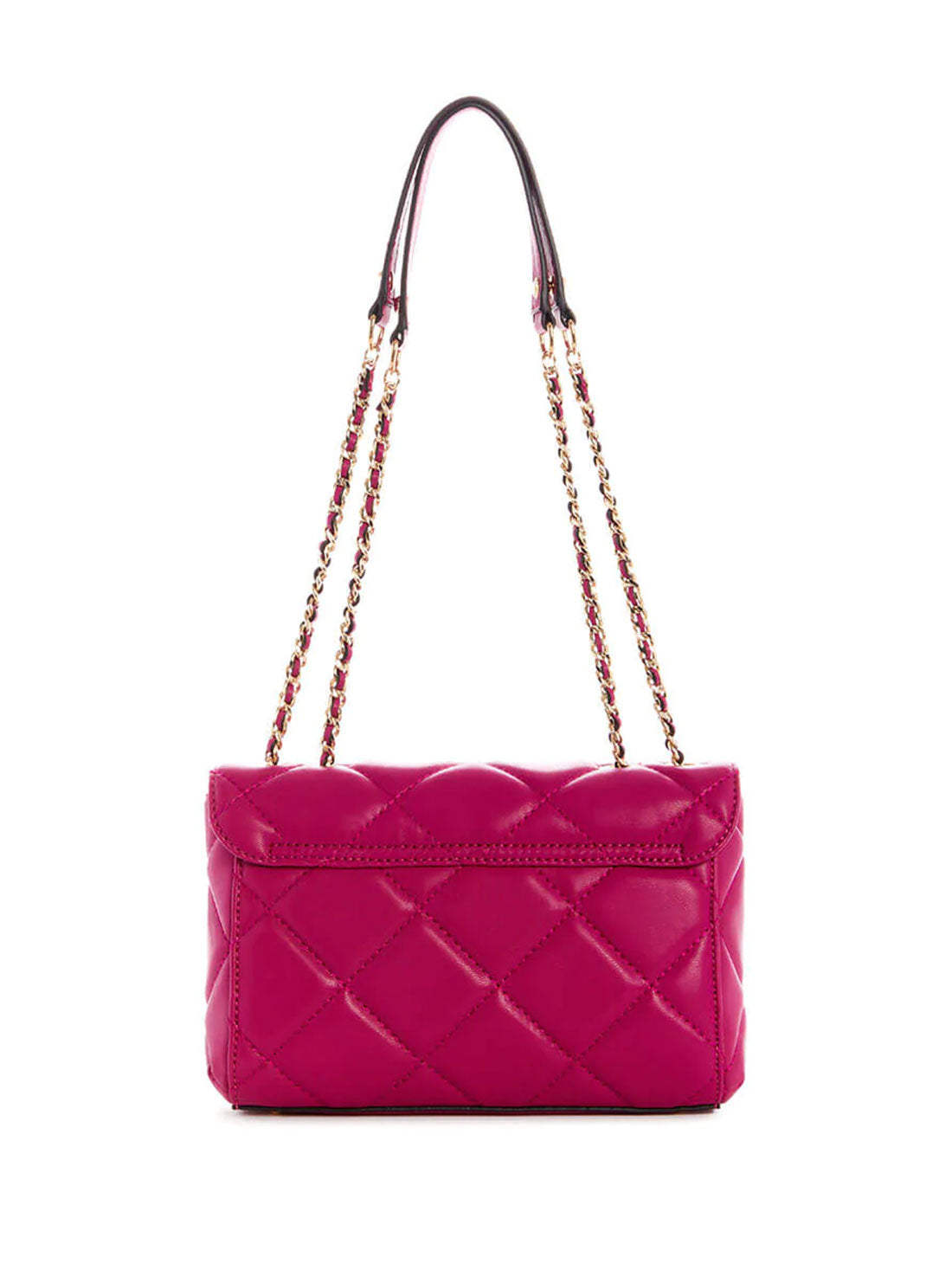 GUESS Womens Fuchsia Pink Cessily Convertible Crossbody Bag QG767921 Back View