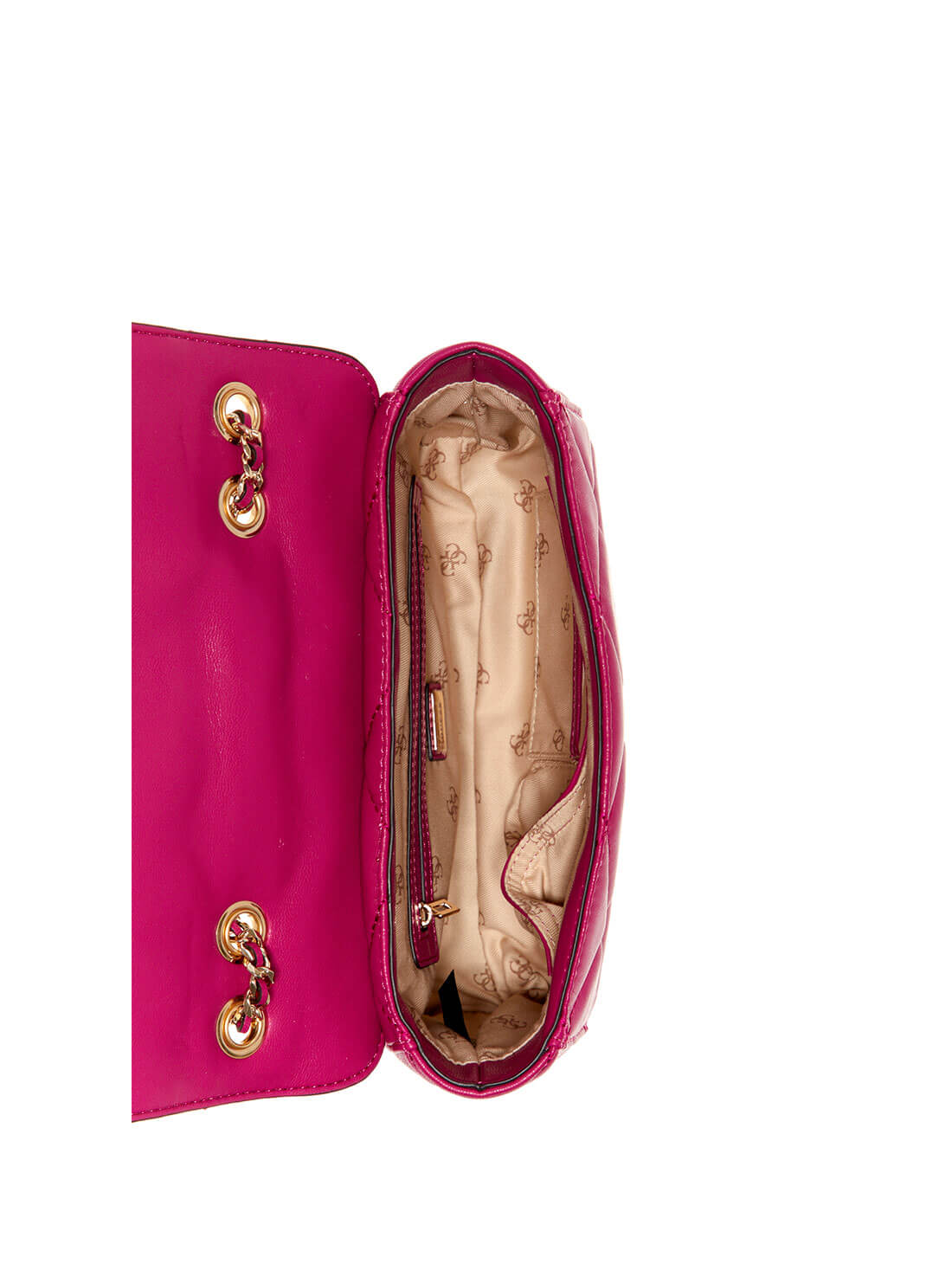 GUESS Womens Fuchsia Pink Cessily Convertible Crossbody Bag QG767921 Inside View