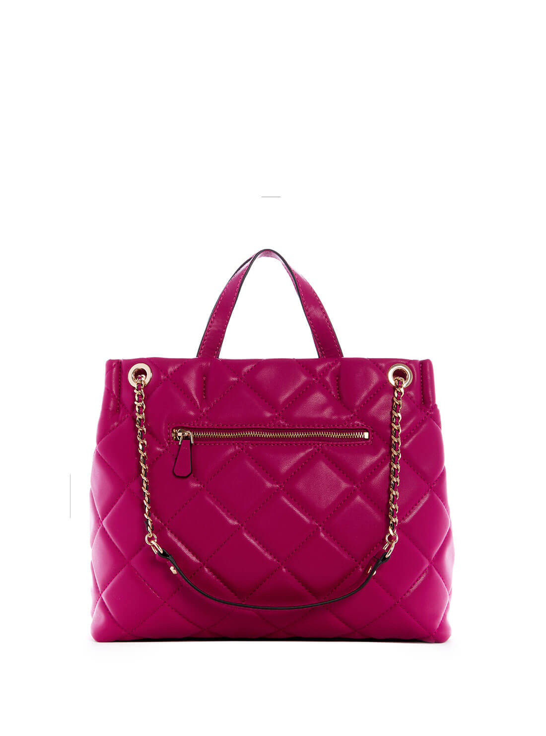 GUESS Womens Fuchsia Pink Cessily Girlfriend Shopper Satchel QG767924 Back View